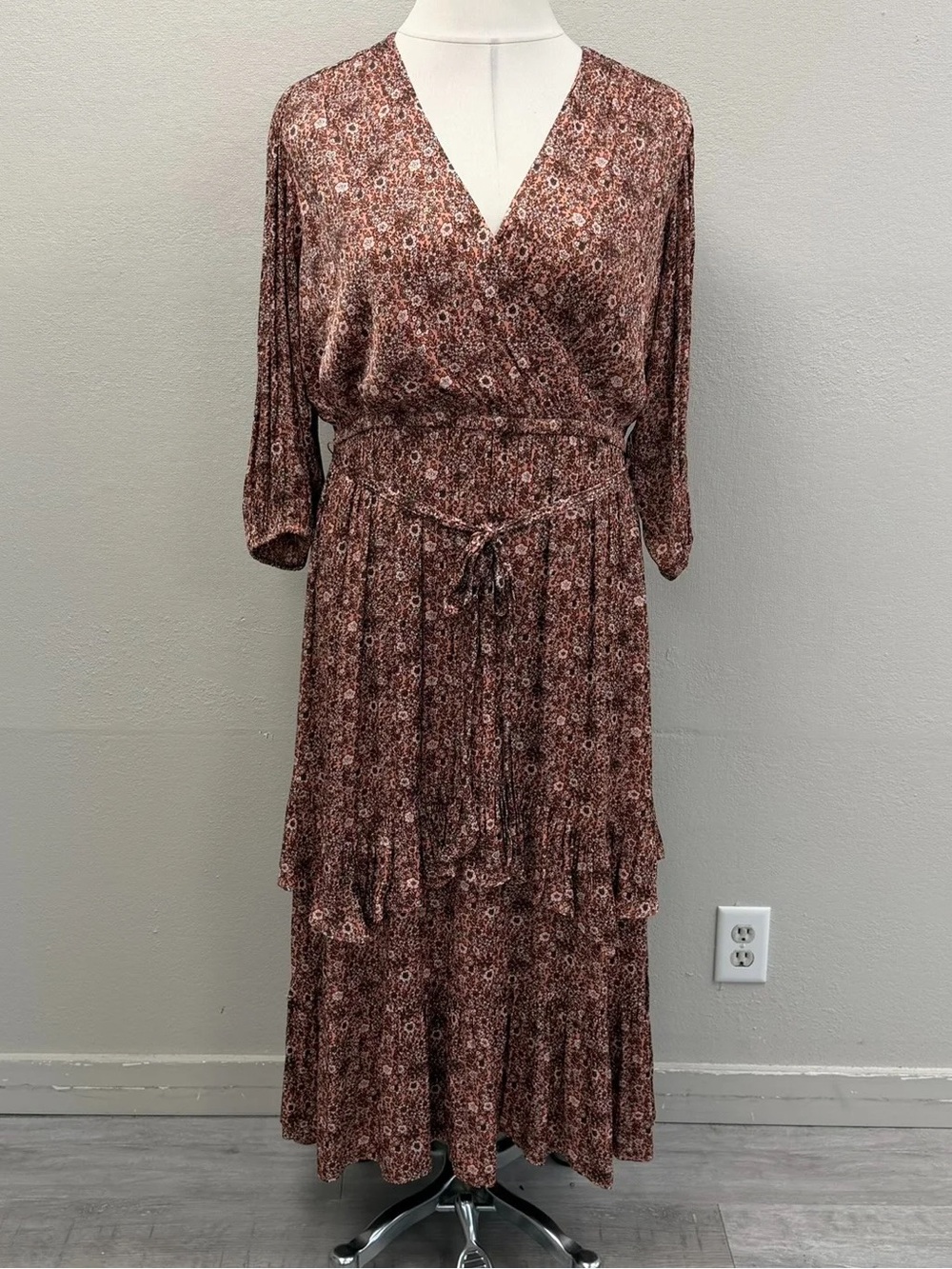 NEW! Lane Bryant Pink Floral Tiered Maxi Dress - Size 18